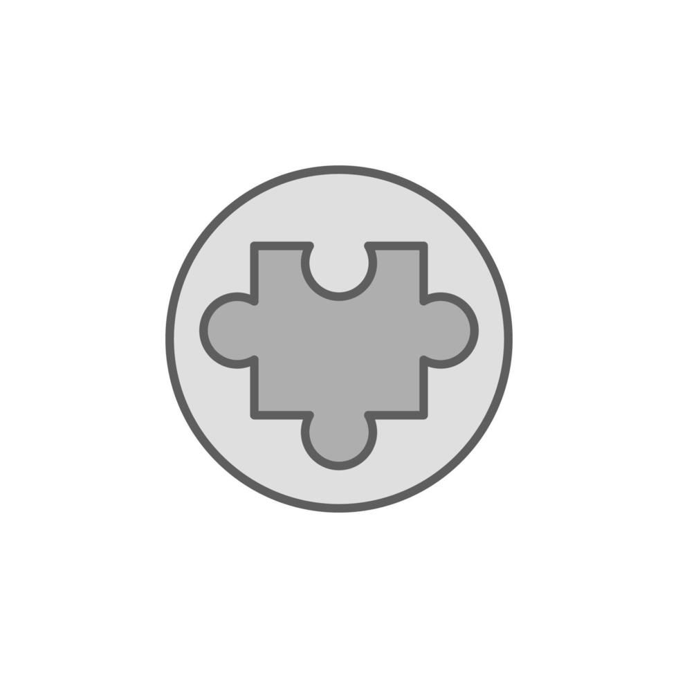 Jigsaw Puzzle in Circle vector concept gray icon