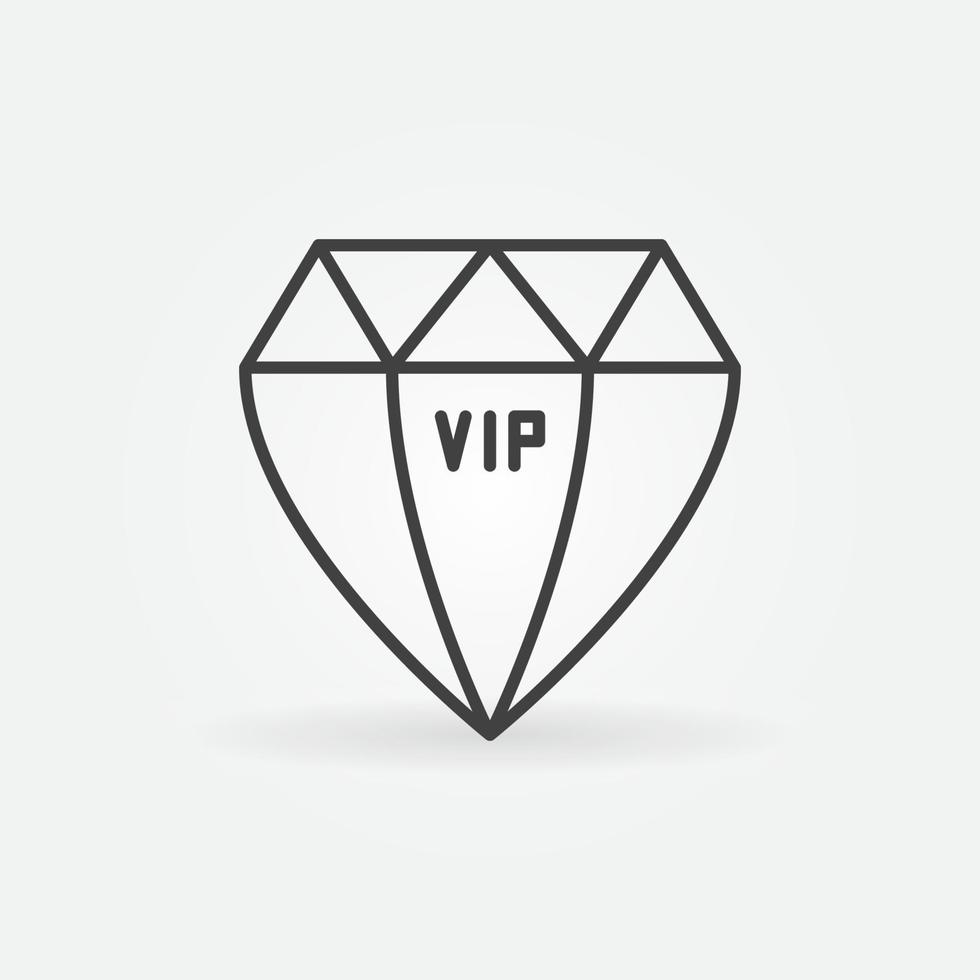 icono de vector de diamante vip en estilo de línea delgada