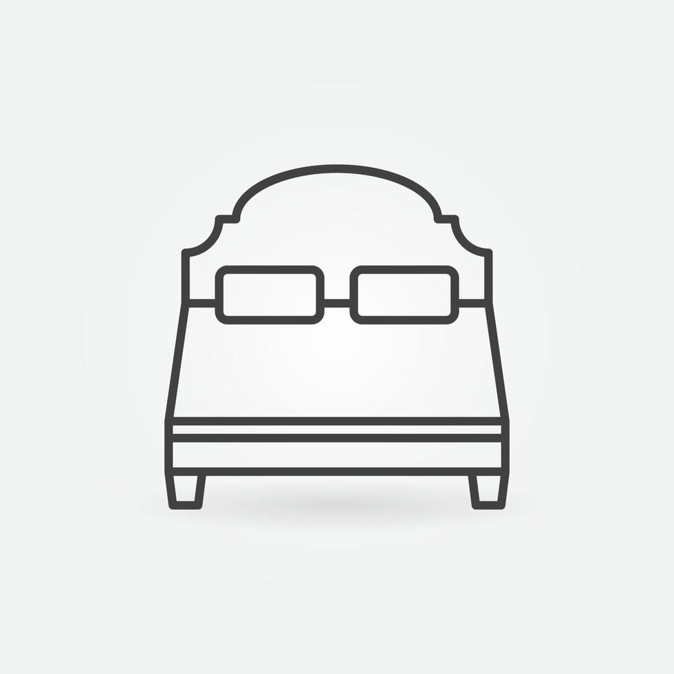 Small Double Bed vector thin line concept icon