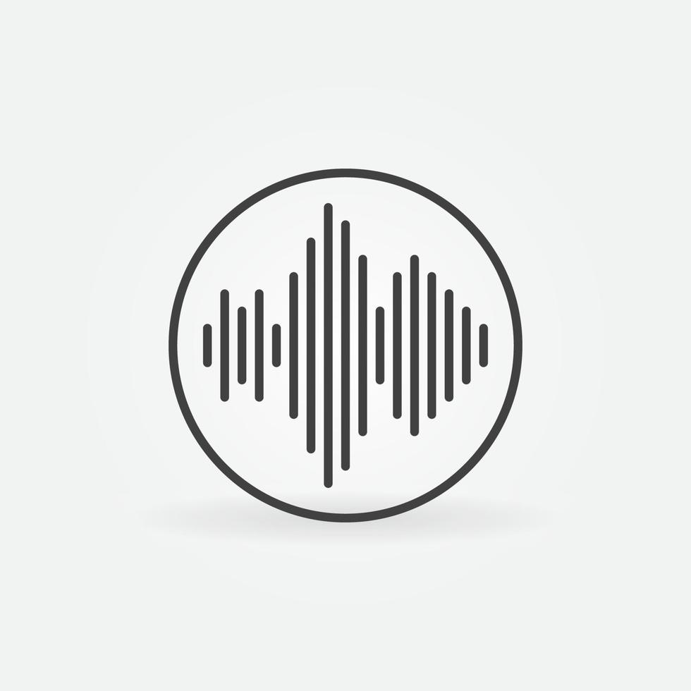 Sound Wave linear vector concept round icon