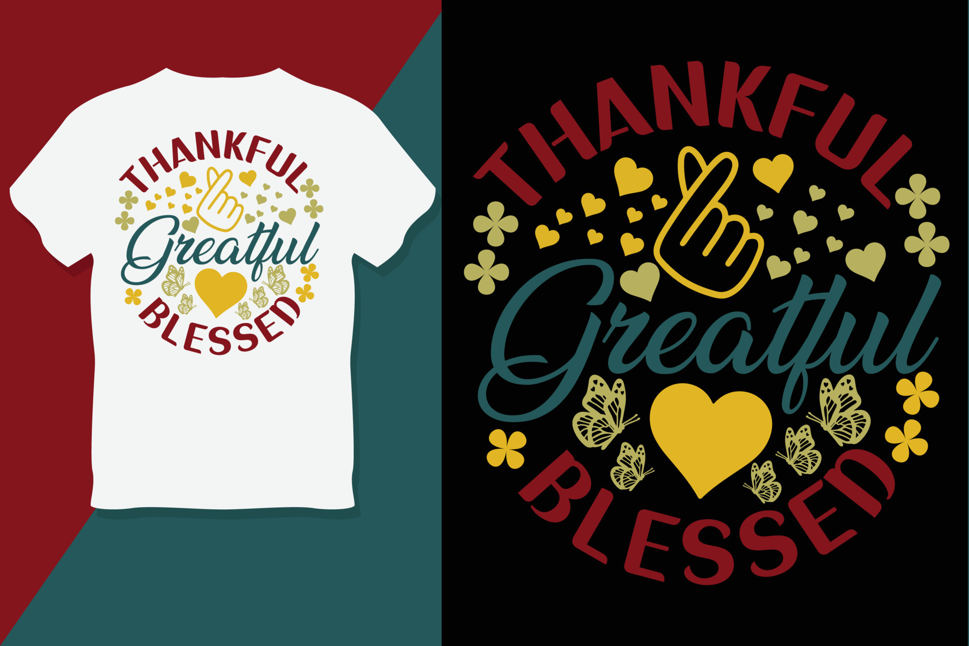 thankful Grateful Blessed Thanks Giving T Shirt Design 13093527 Vector
