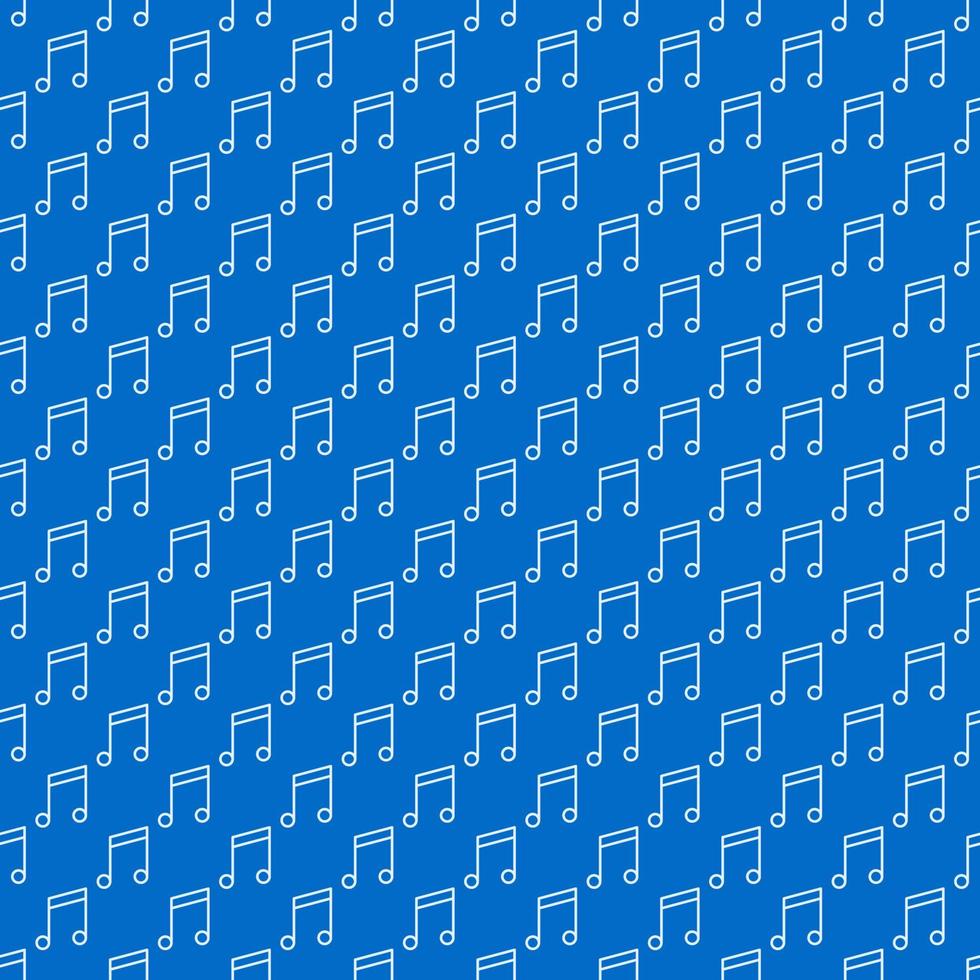 Vector Musical Note blue simple seamless pattern