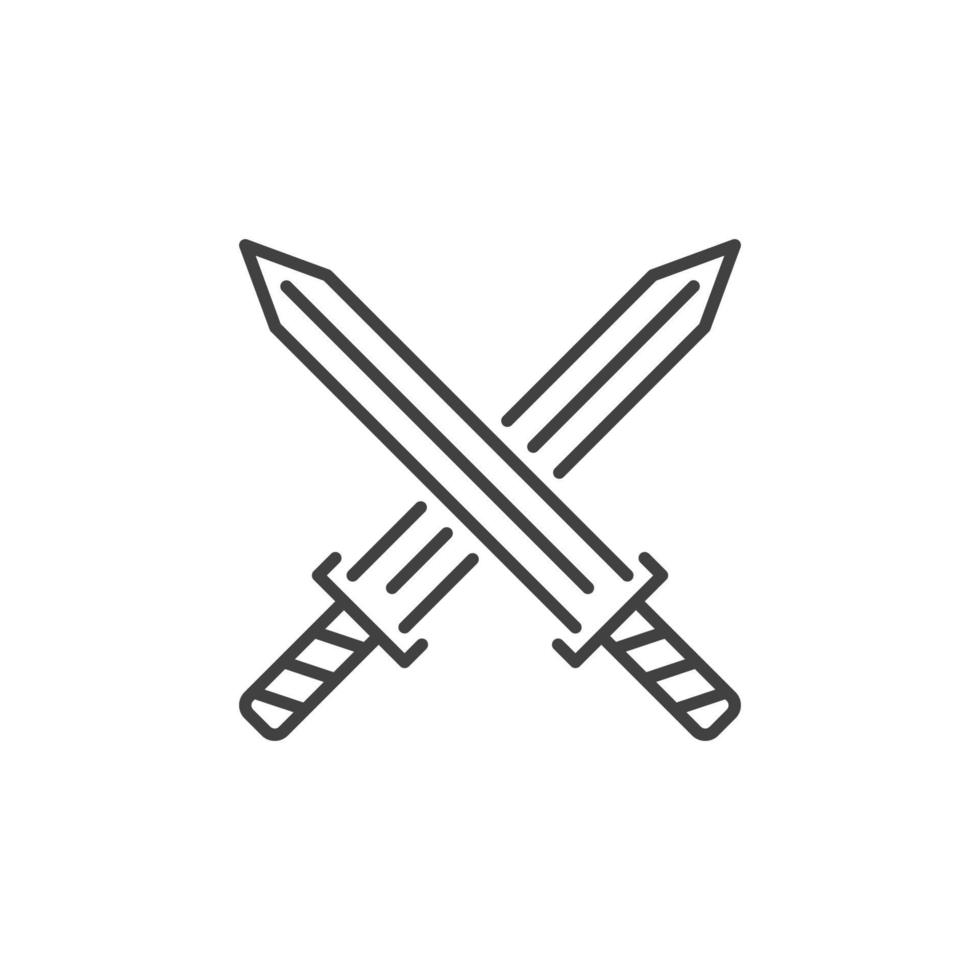 Vector Crossed Swords concept icon in linear style