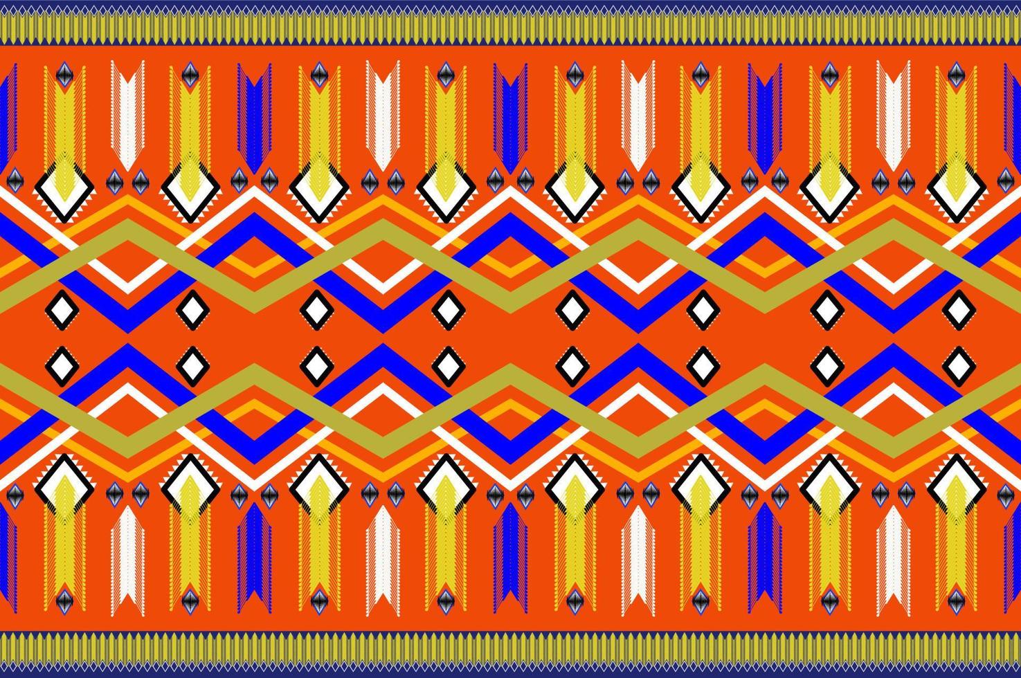 Traditional ethnic geometric fabric seamless pattern vector