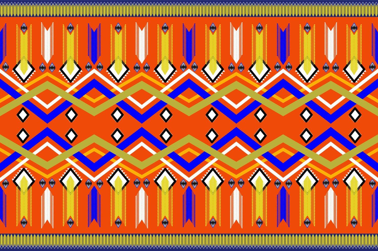 Traditional ethnic geometric fabric seamless pattern vector