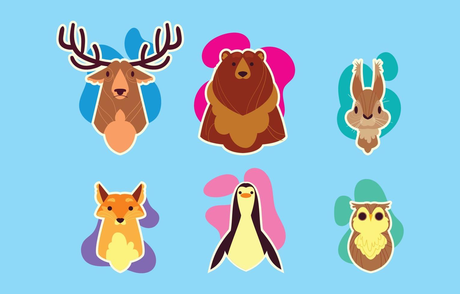 lindos animales de invierno vector