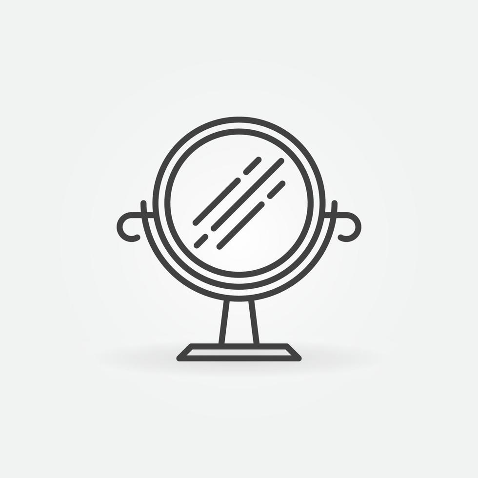Round Table Mirror outline vector concept icon