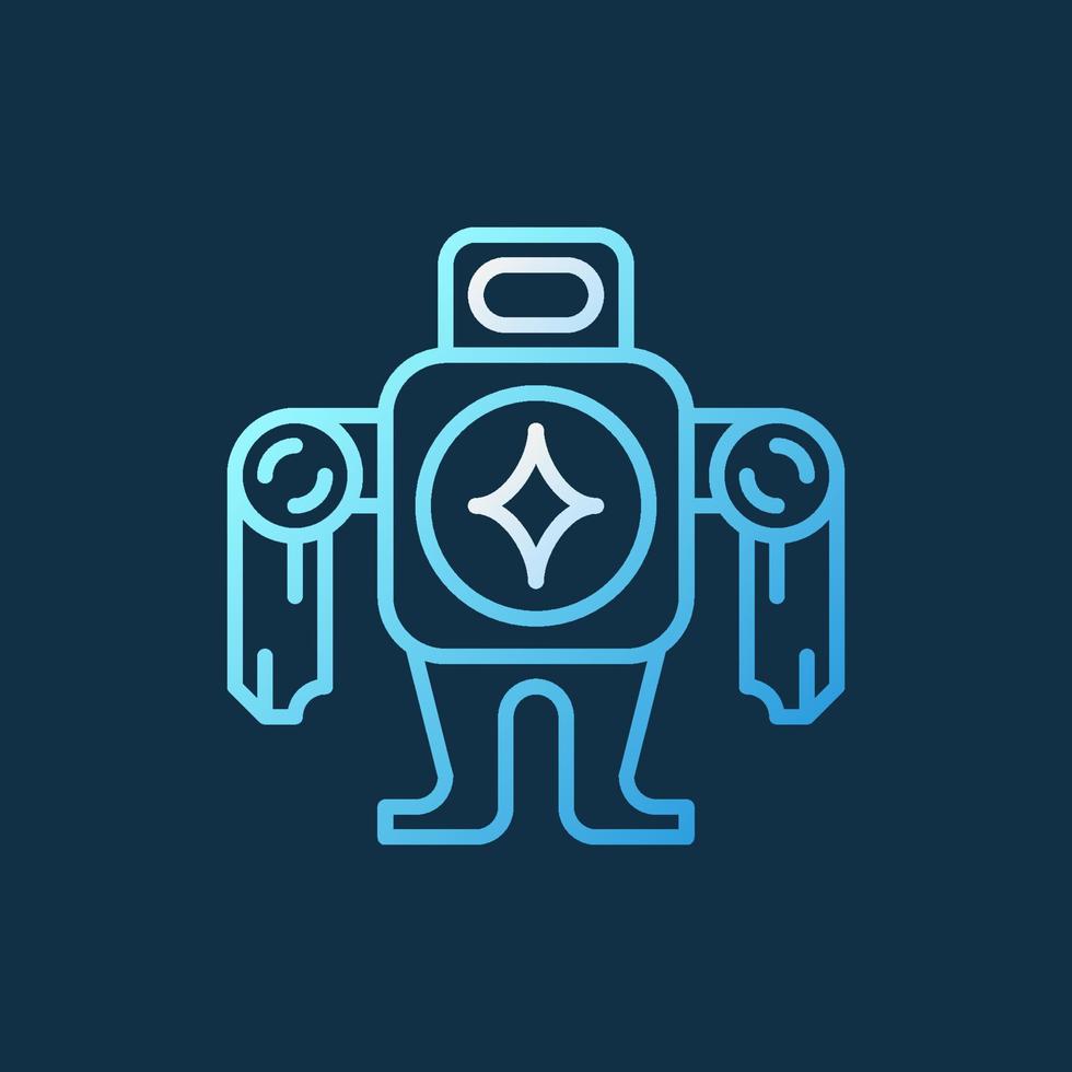 robot vector concepto colorido icono o logotipo en estilo de línea delgada