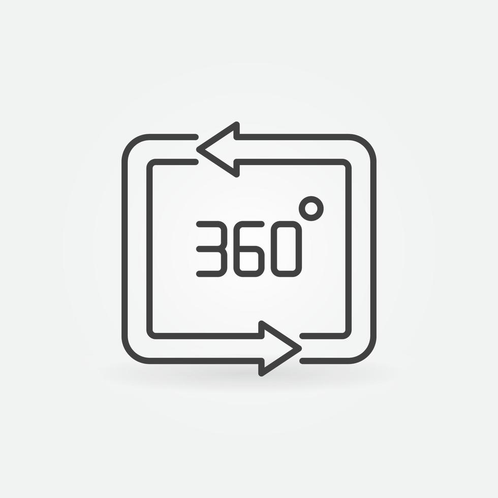 360 degrees concept outline minimal vector icon