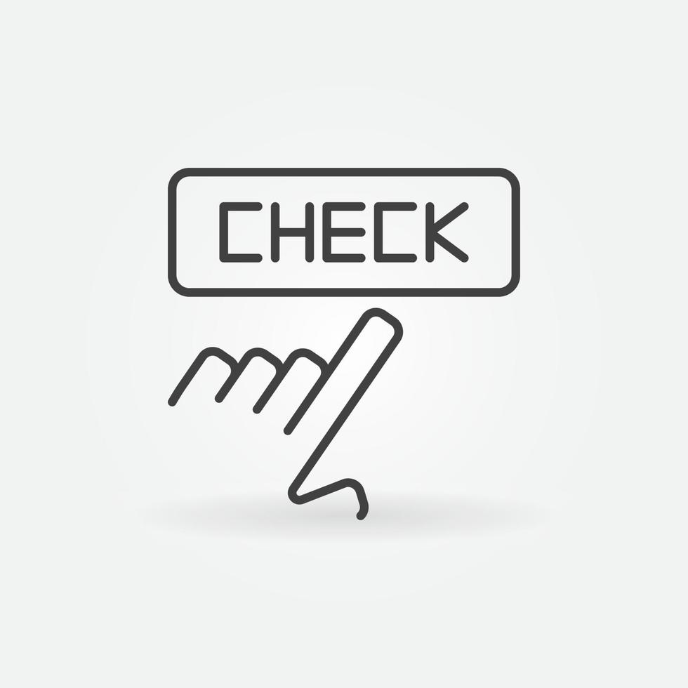 Hand with Check Button concept vector Poker icon