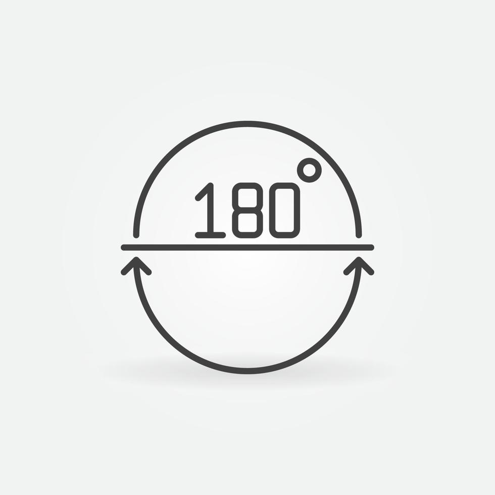 Angle 180 degrees outline vector icon or design element