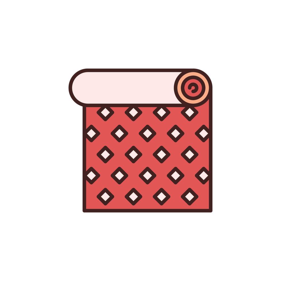 Roll of Red Wallpaper with Creative Texture vector icon