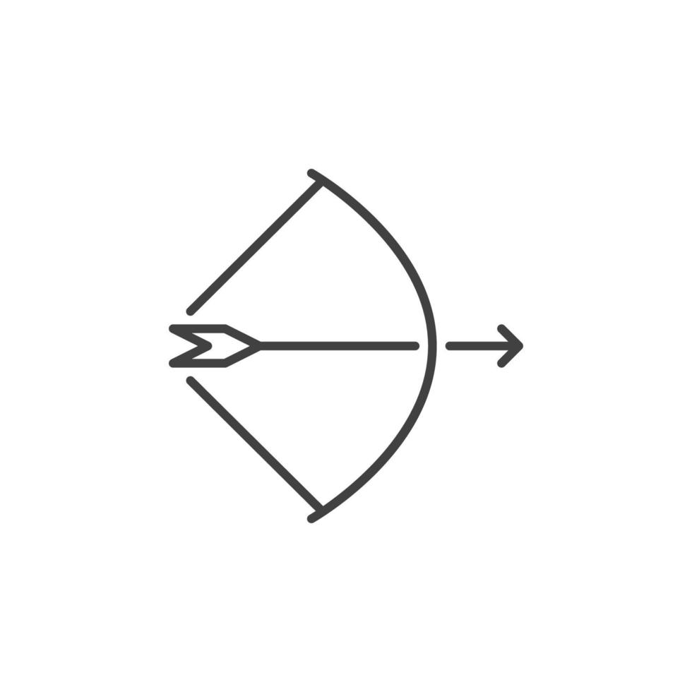 arco con icono de contorno vectorial de flecha o elemento de diseño vector