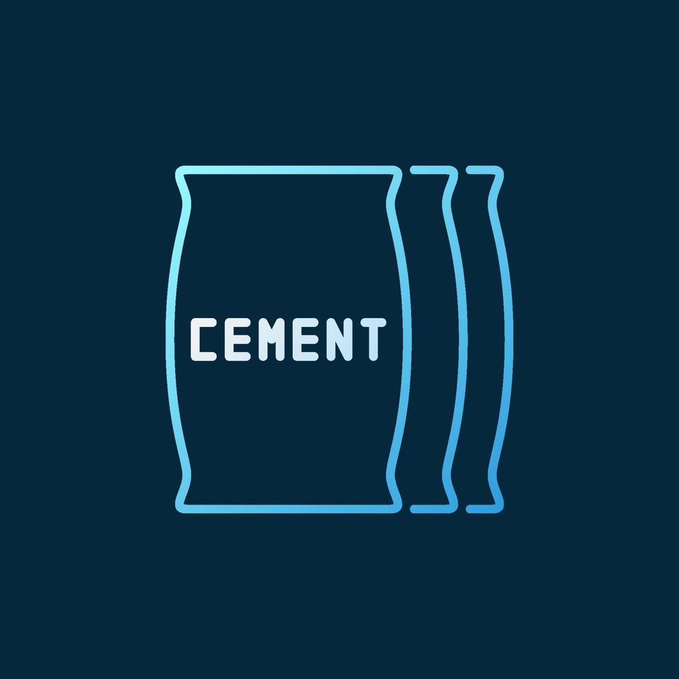 bolsas de cemento icono o símbolo de color vectorial en estilo de línea delgada vector