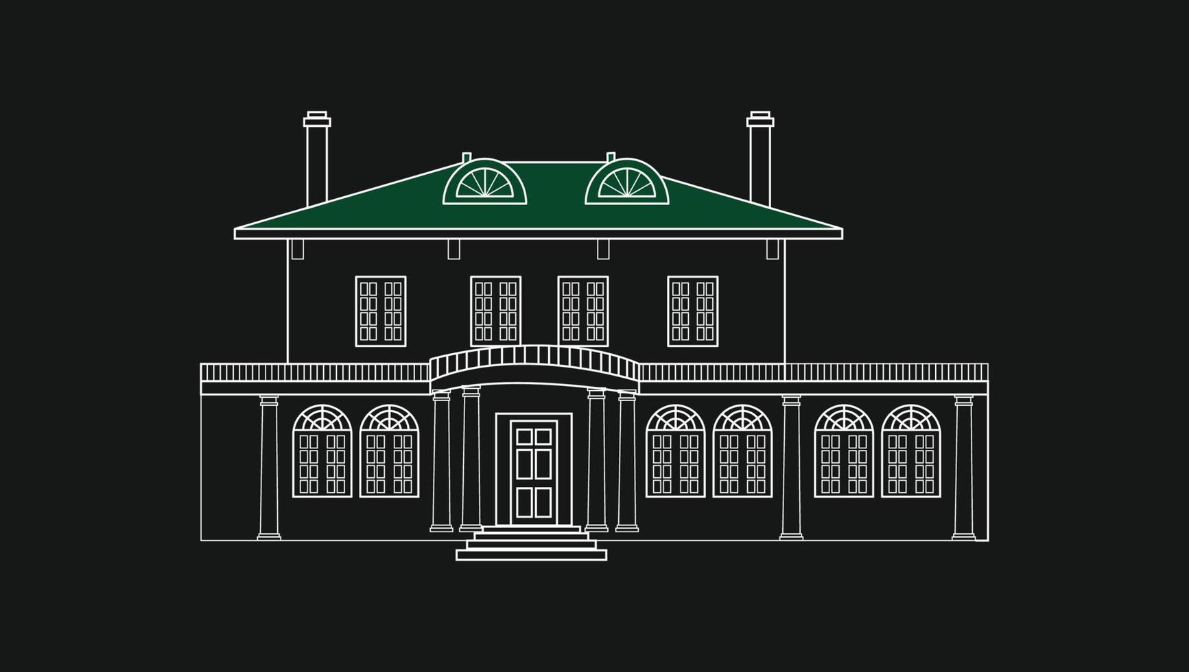 viejo histórico gran edificio castillo esquema ilustración vectorart vector