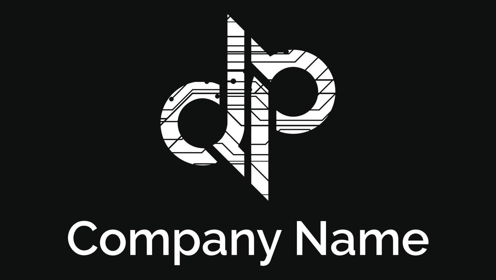 Letters DP Name Initials Modern Minimal Logo Design vector