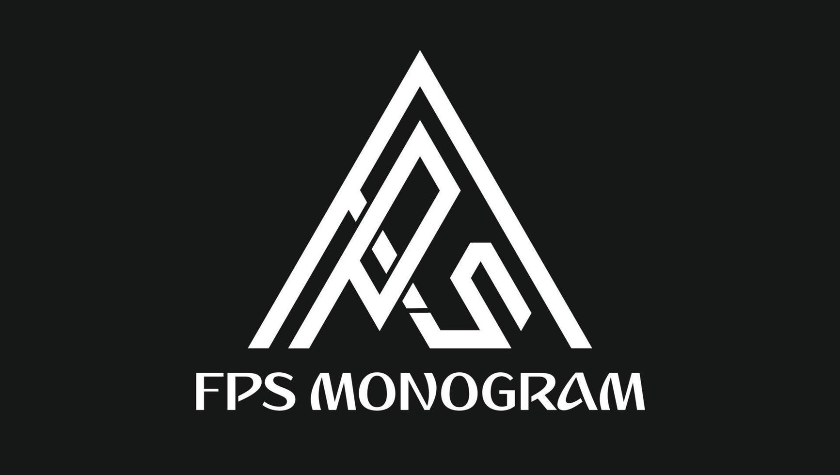 Triangular FPS Monogram Lettermark Logo Design Template vector