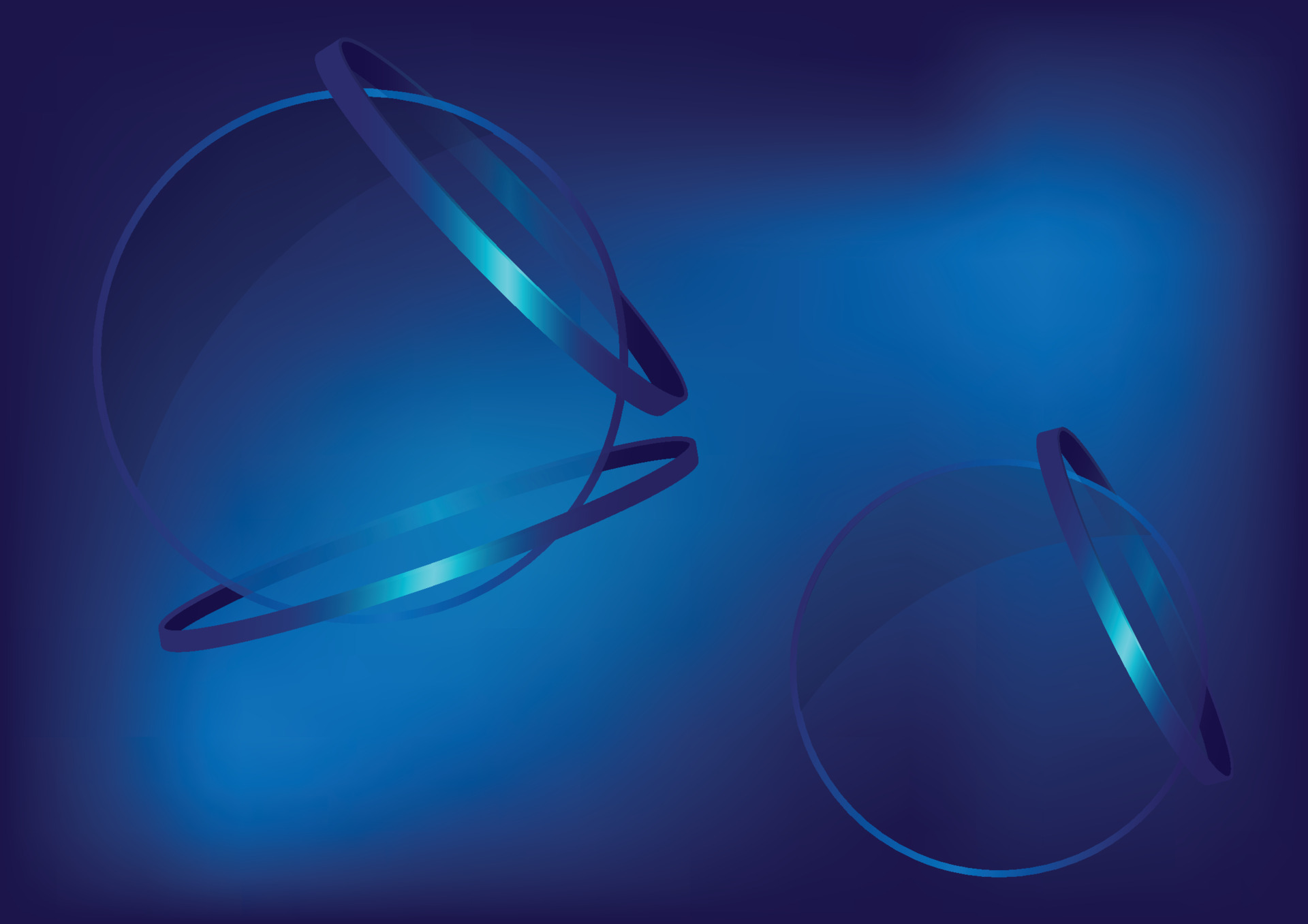 Blue round glass. Circle glass texture with glasses. Realistic