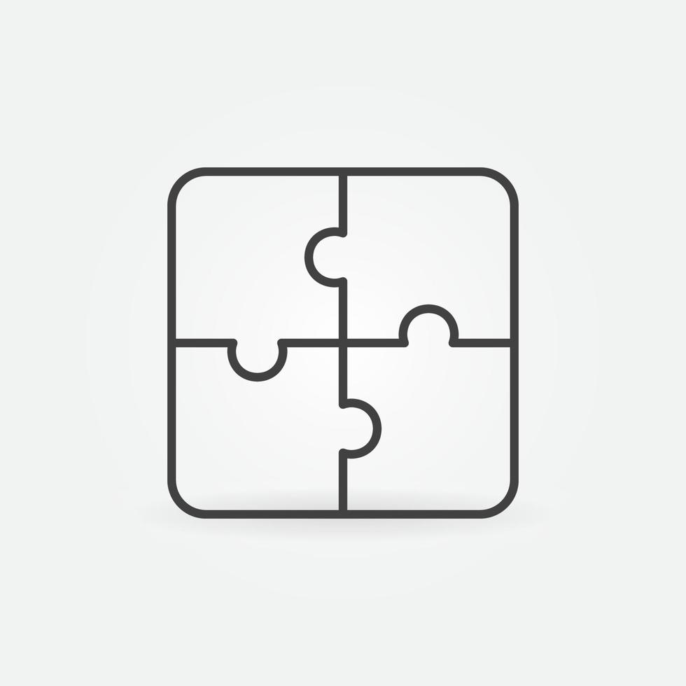 Jigsaw puzzle outline vector concept icon