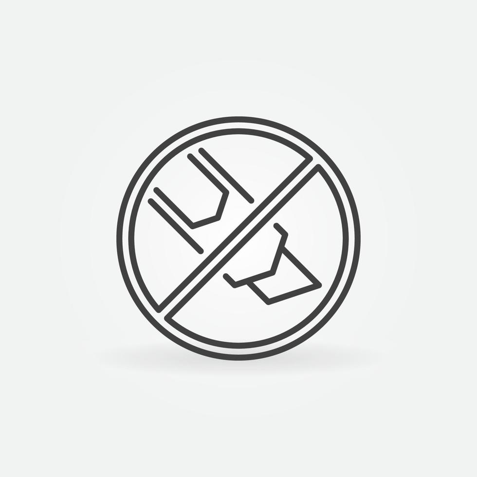 Stationery Knife tool Prohibited linear vector round icon