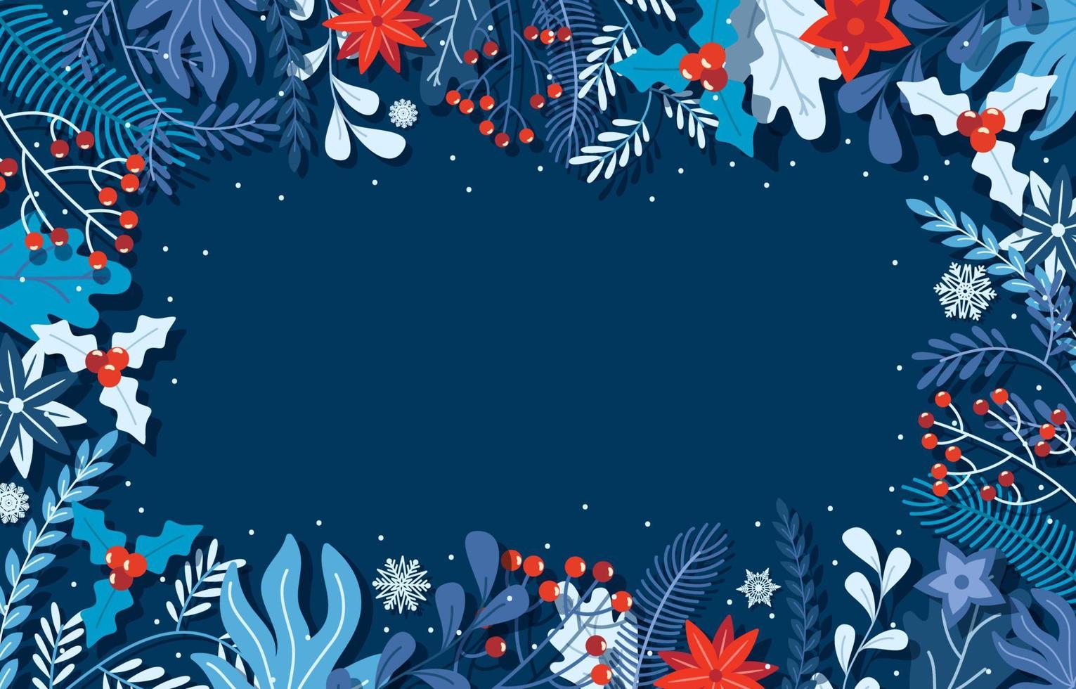 Border Background with Winter Elements vector