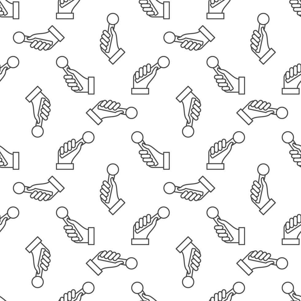 Hand holding Mic vector line Seamless Pattern or background