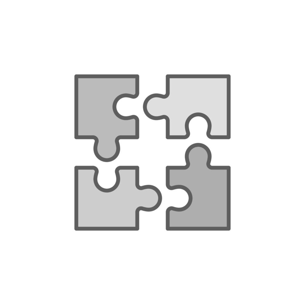 Four Puzzle Pieces vector concept icon