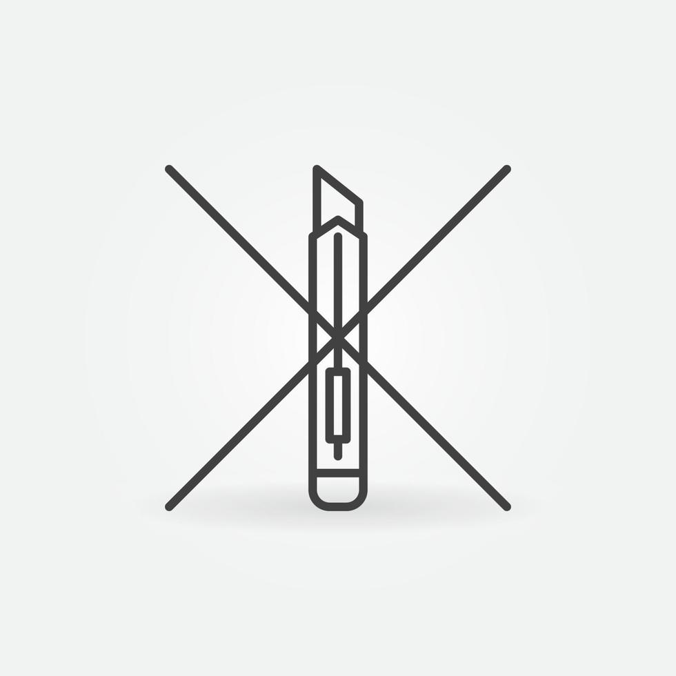 Do not open with a Stationery Knife outline vector icon