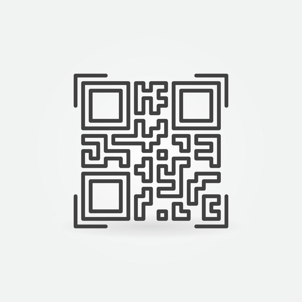 Quick Response Code linear icon. QR vector outline sign
