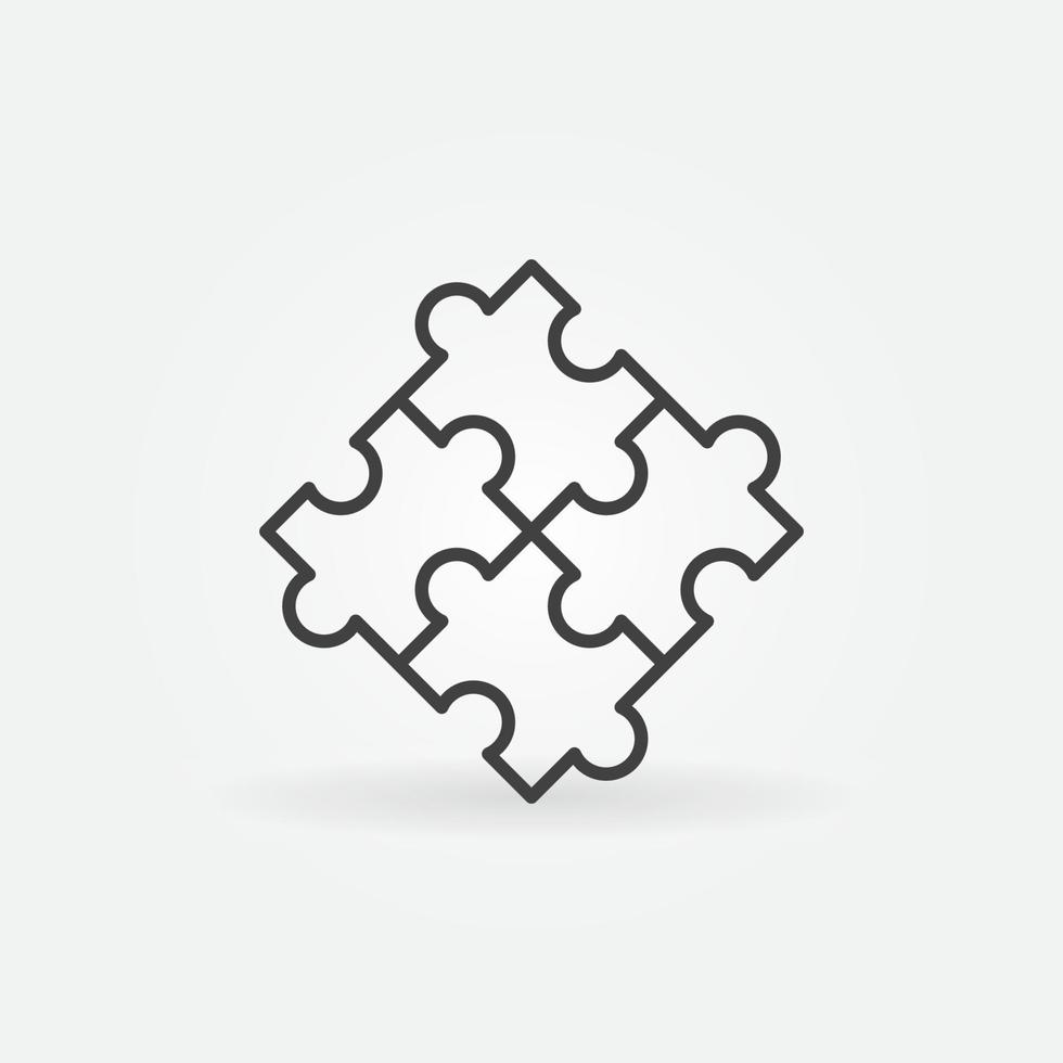 Vector Puzzle concept outline icon or sign