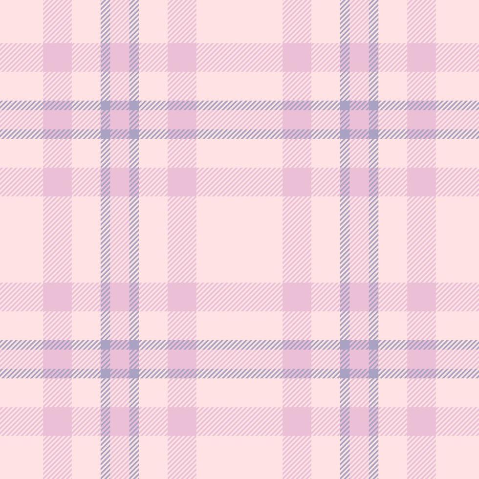 Plaid seamless pattern in pink. Check fabric texture. Vector textile print.