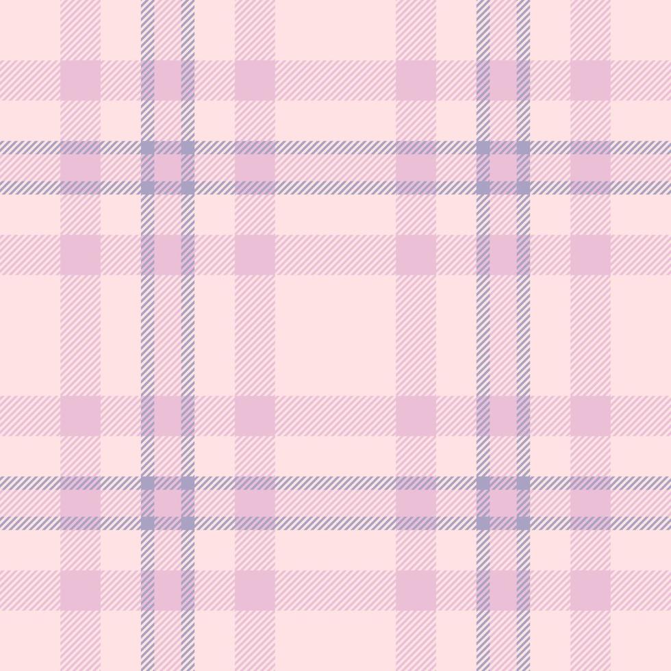 Plaid seamless pattern in pink. Check fabric texture. Vector textile print.