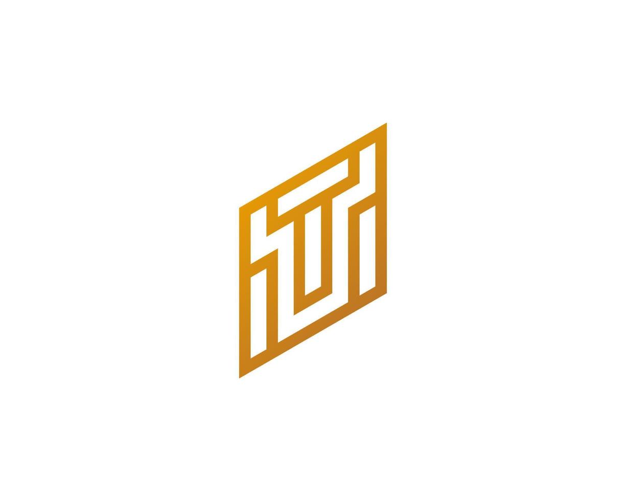 diseño abstracto del logotipo de la letra t y u con un estilo de línea mínimo en degradado dorado. logotipo inicial tu o ut para el logotipo de empresa y tecnología vector