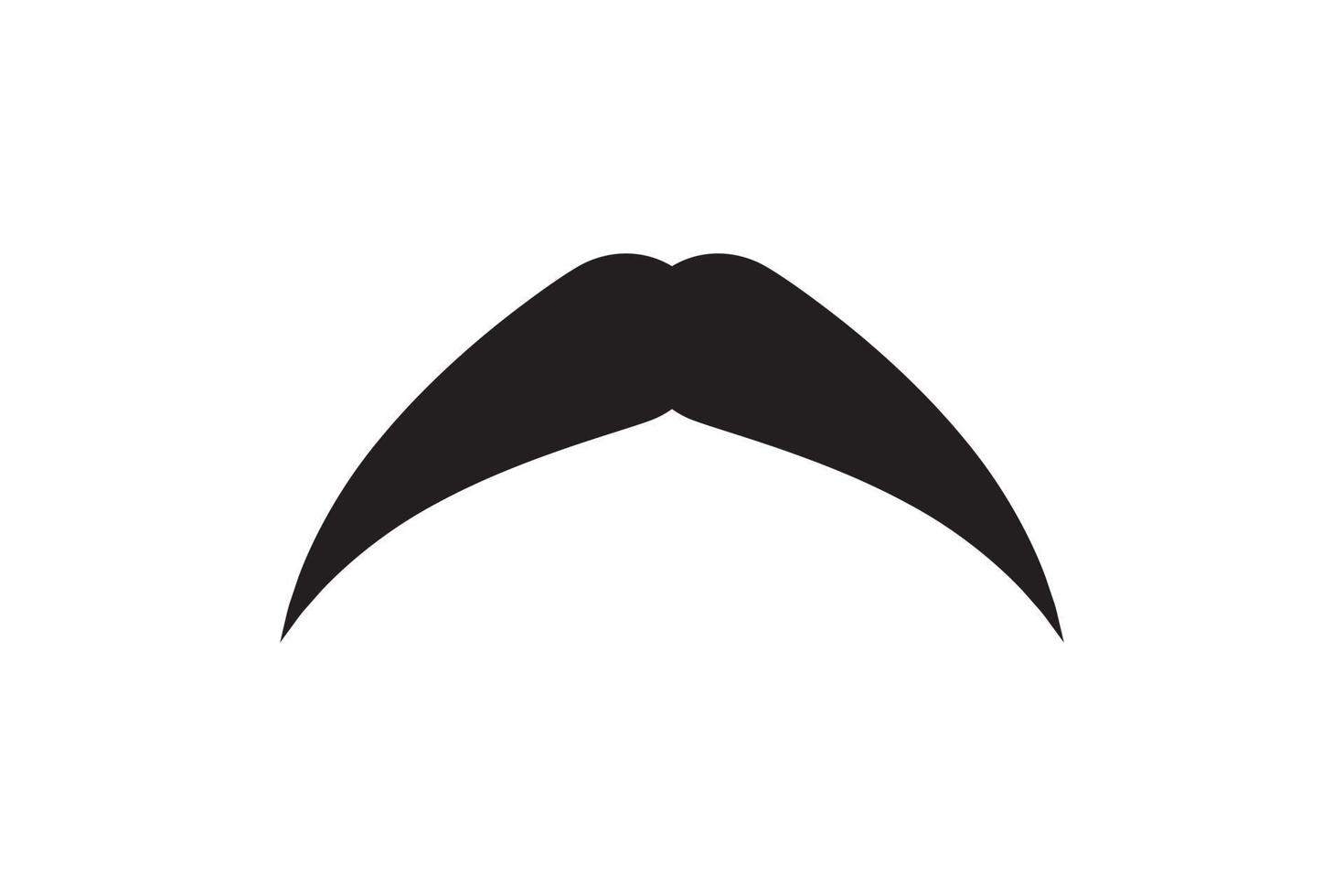 icono de vector de bigote. bigote de estilo retro negro. afeitado barbero vintage hombre cara