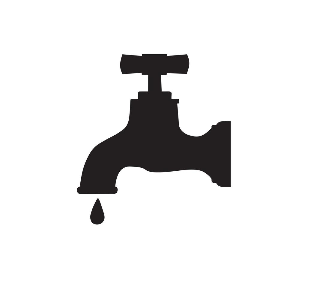 Water tap vector, Water tap with drop. vector