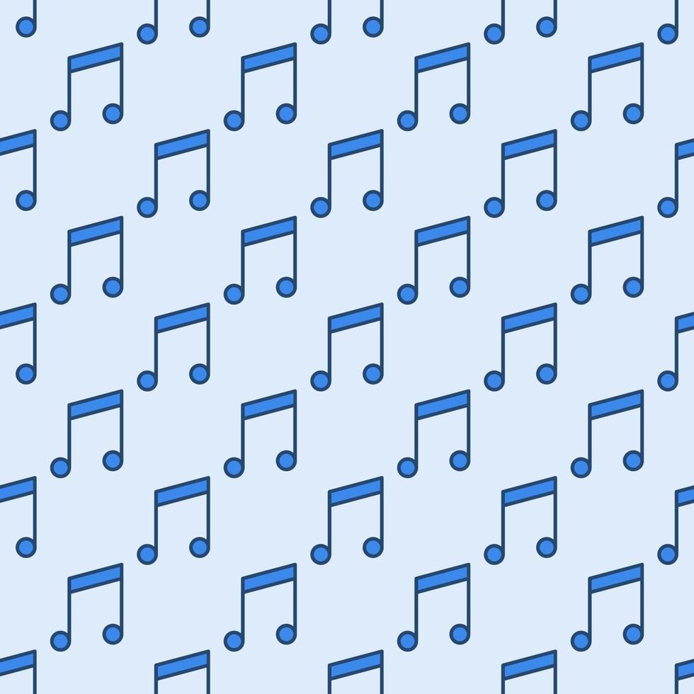 Vector Seamless Pattern made with Blue Musical Note sign