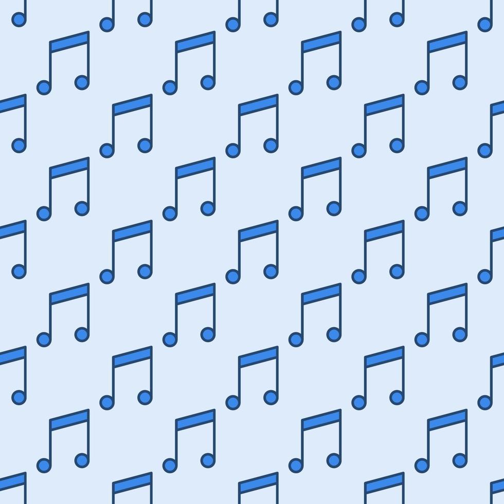 Vector Seamless Pattern made with Blue Musical Note sign