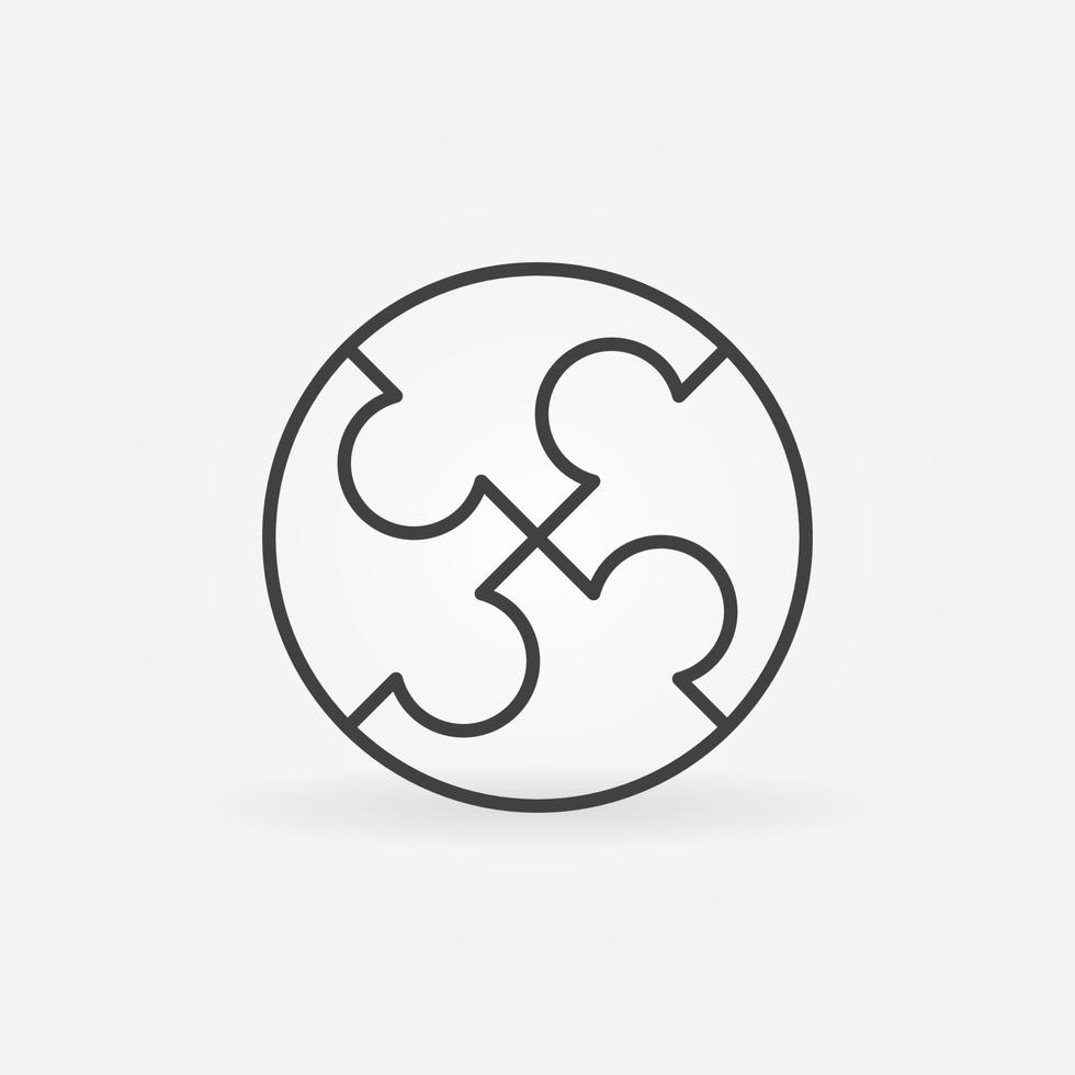 Round Puzzle vector concept icon in outline style