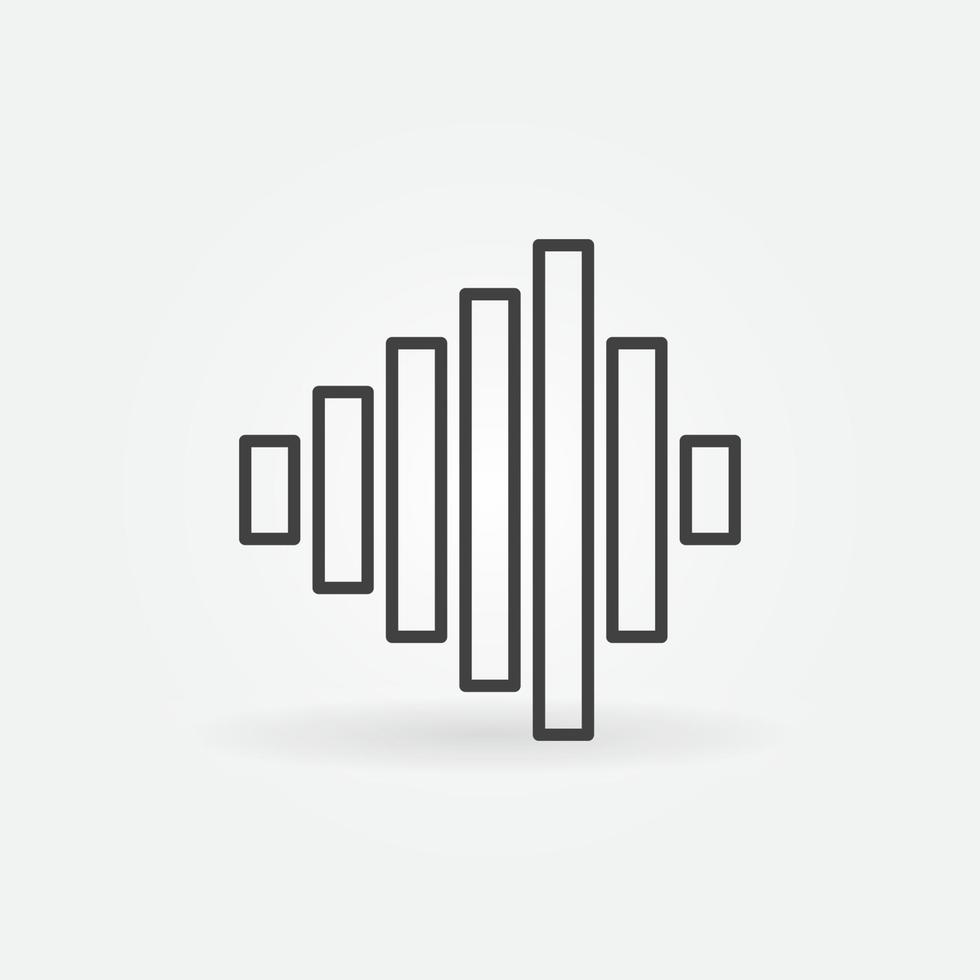 Sound Wave vector concept minimal outline icon