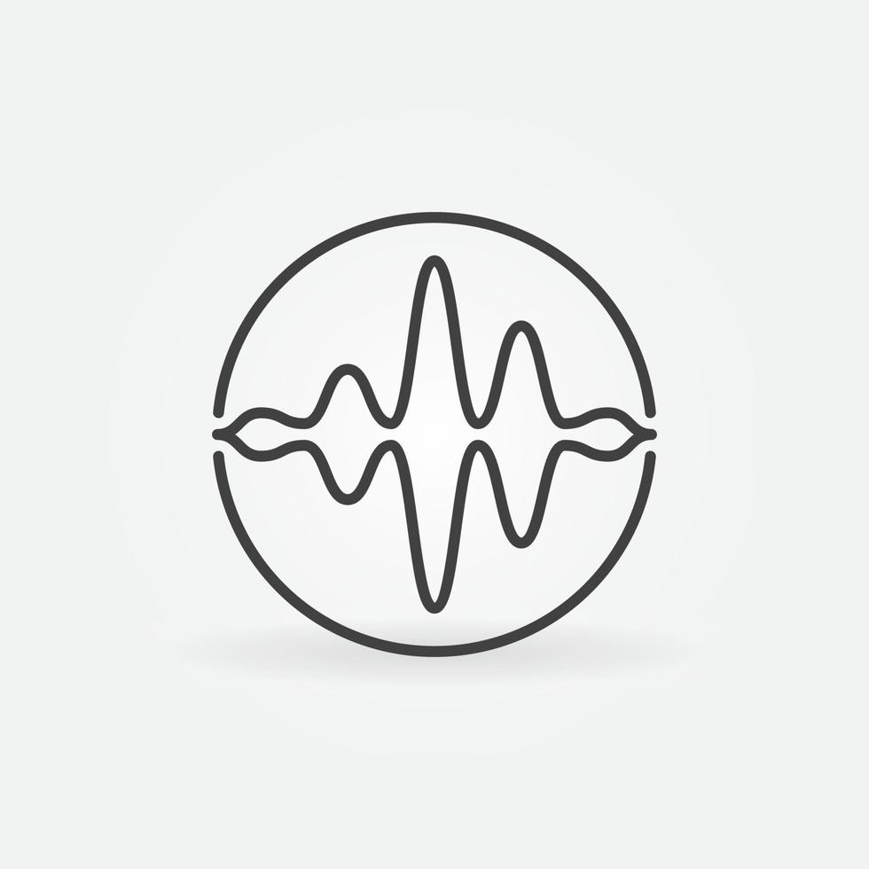 Sound wave in Circle vector concept icon in outline style