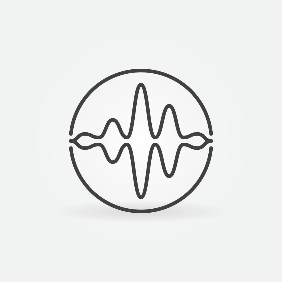 Sound wave in Circle vector concept icon in outline style