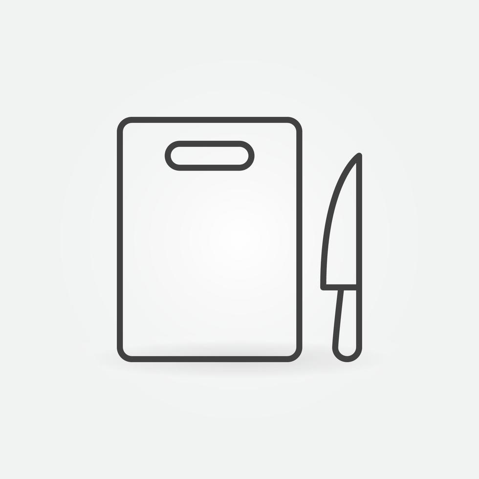 Cutting Board with Knife vector concept line icon