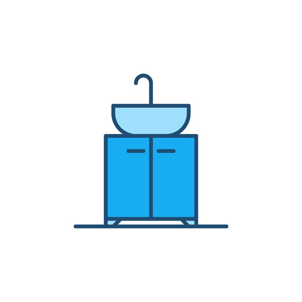 lavabo en la unidad de tocador vector concepto azul icono