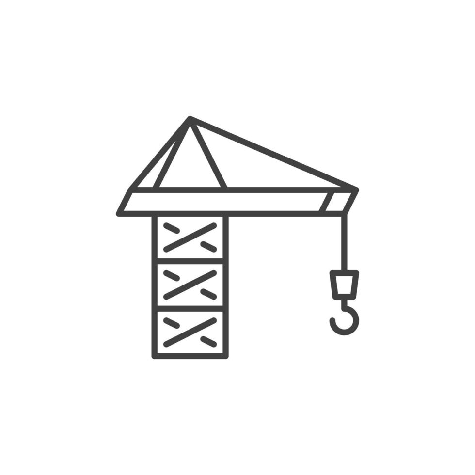 Tower Crane vector concept minimal icon in thin line style