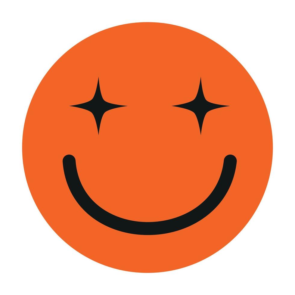 Funny groovy emoji. Vector icon