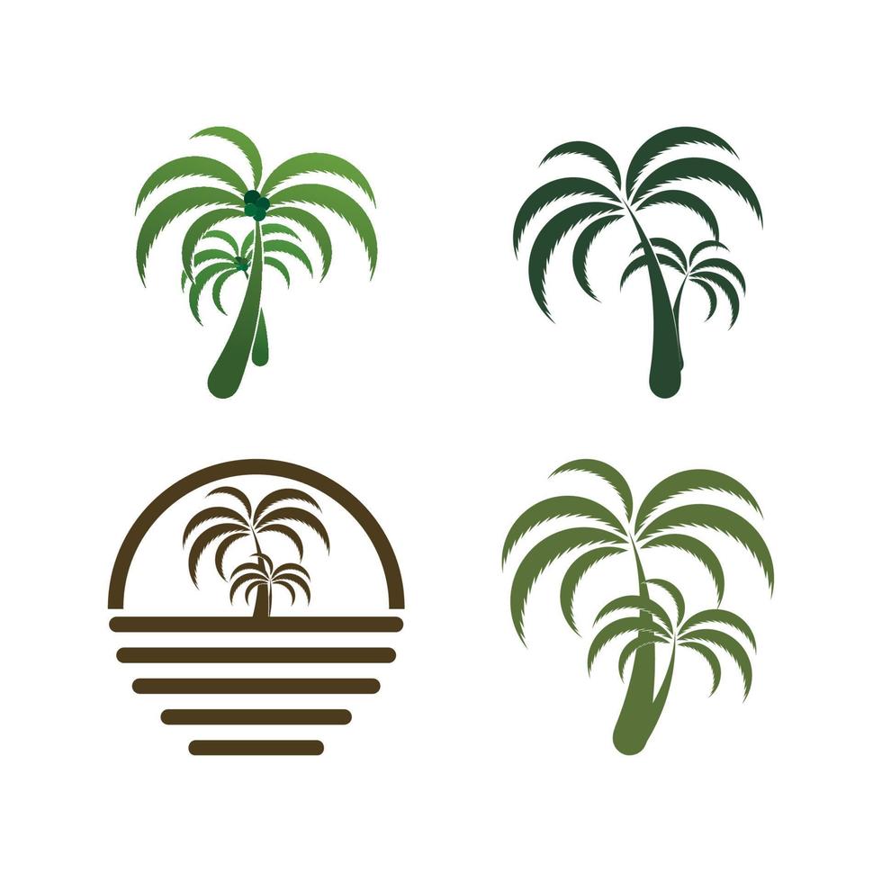 Palm tree summer logo template vector