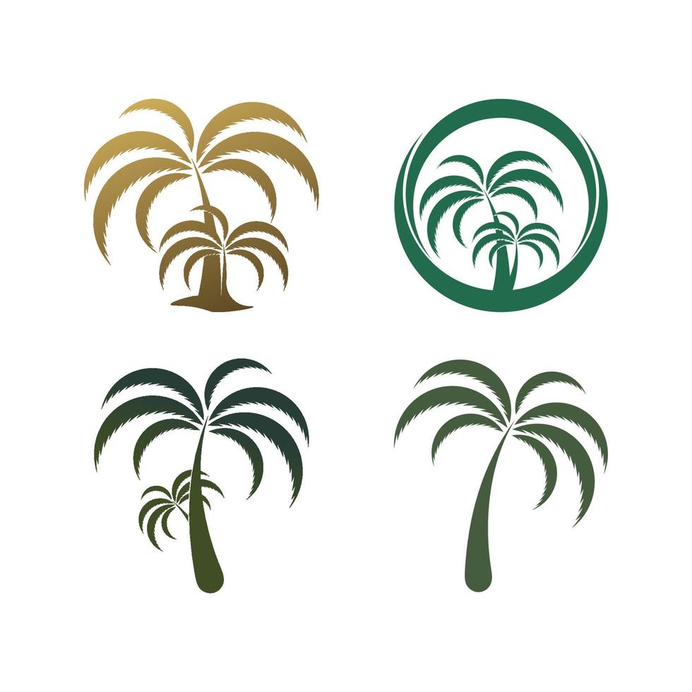 Palm tree summer logo template vector