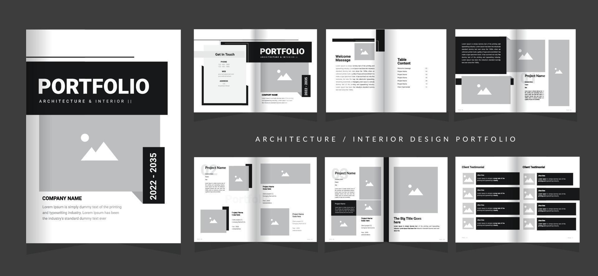 Portfolio Design Architecture Portfolio Interior Portfolio Design, Multipurpose Portfolio Design vector