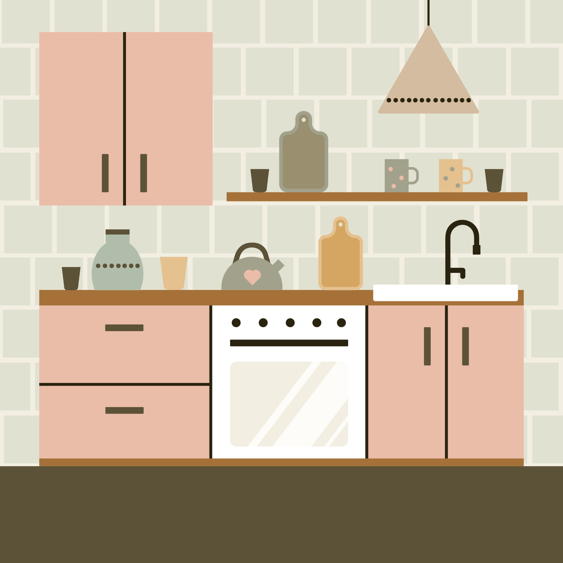 vintage kitchen illustration