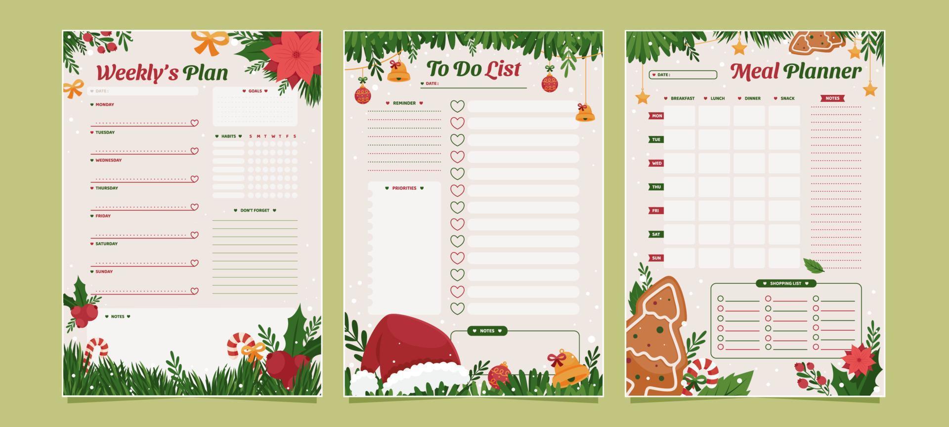 Christmas Journal Template vector